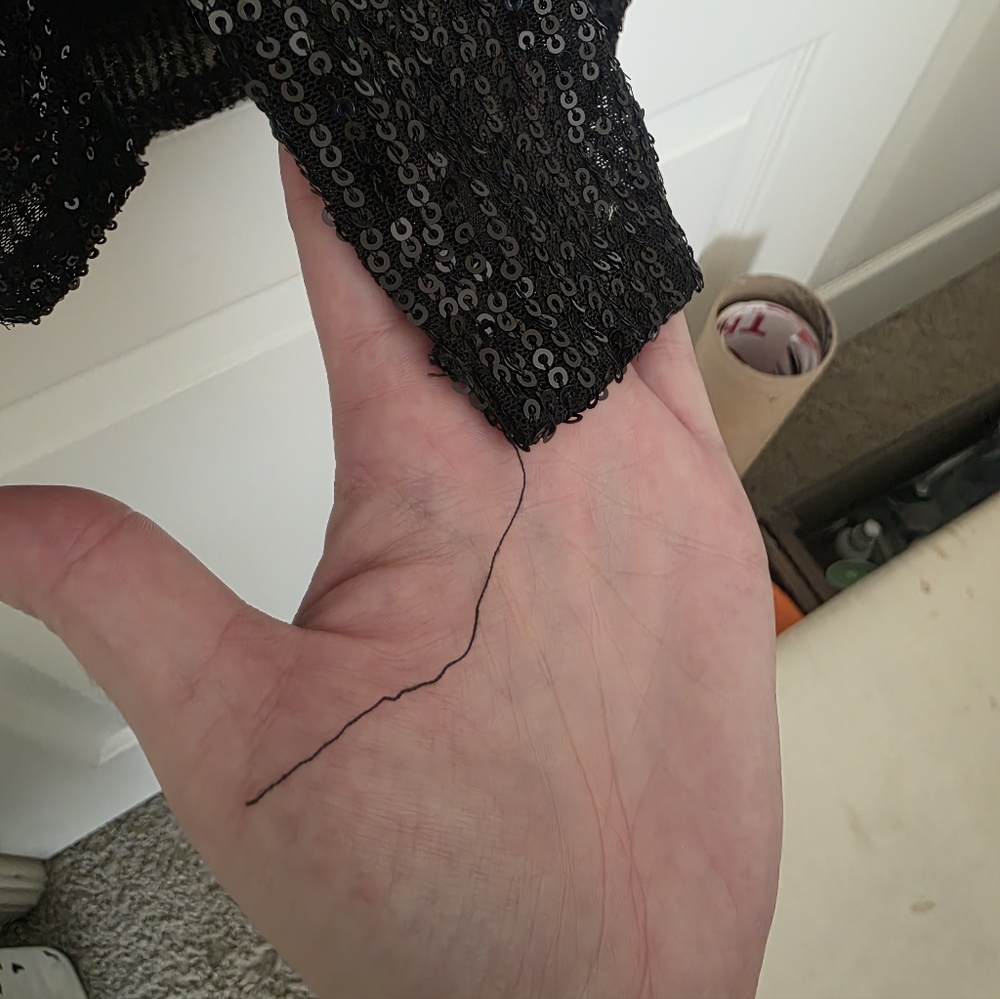 Unique Vintage Black Sequin Wiggle Dress - Picture 11 of 17